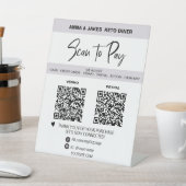 *~* 2 QR-BETALING - MINIMAAL tablettabel Tent  Reclamebord Met Voetstuk (Insitu)