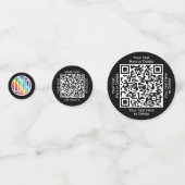 2 QR-codes Generator & Business Logo Black Table Confetti (Achterkanten)