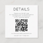 2 QR Codes Zwart Wit Bruiloft Details RSVP Informatiekaartje (Achterkant)