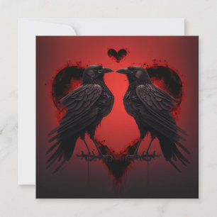 2 Raven en Gothic Heart Kaart
