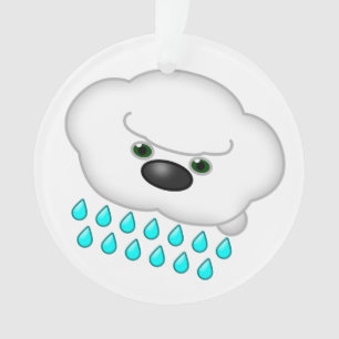 2 Regenende Hond Wolken - Omkeerbaar Ornament