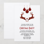 2 Renne de Noël sautant Invitation de fête rustiqu (Devant / Derrière)