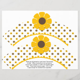 2 Retro Bloem Verjaardag Custom Cupcake Verpakking Flyer