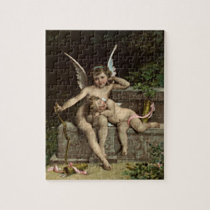 2 retro cupids zittende legpuzzel