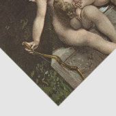 2 retro cupids zittende tissuepapier (Detail)