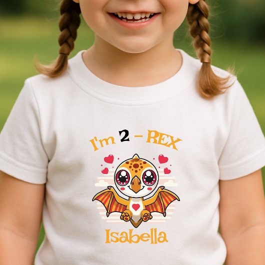 2-Rex Birthday Shirt – Custom Name Gift