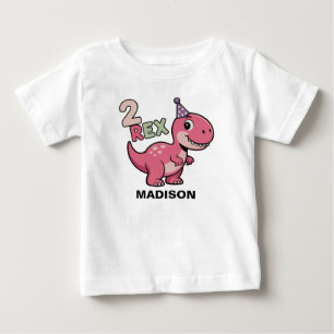 2-Rex Roze Dinosaurussen 2e Verjaardag Meisje Shir