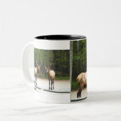 2 Rocky Mountain Elk Tweekleurige Koffiemok (Voorkant links)