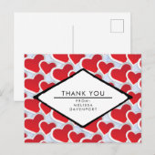 2 Rode harten Herhalend patroongeluid Dankuwel Briefkaart (Voorkant / Achterkant)