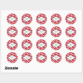 2 Rode harten Herhalend patroongeluid Dankuwel Ronde Sticker (Vel)