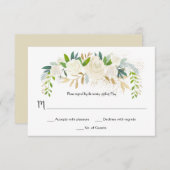 #2 Roses Glitter Greenery RSVP | (Voorkant / Achterkant)