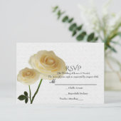 2 Roses peints en blanc Elégant mariage carte RSVP (Debout devant)