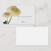 2 Roses peints en blanc Elégante carte de place as (Devant / Derrière)