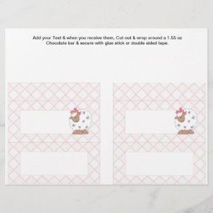 2 Roze Baby Shower Favor Aangepaste Candy Bar Verp Flyer