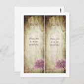 2 Roze Boom Bladwijzer Bewaar de Datum Briefkaart (Voorkant / Achterkant)