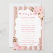 2 Roze Gouden en Roze Bruidsdouche Spellen Kaart (Voorkant)