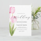 2 Roze tulpen waterverf Kaart (Staand voorkant)