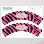 2 Roze Zebra - Aangepaste cupcake-omhulsels Flyer (Voorkant)