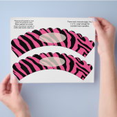 2 Roze Zebra - Aangepaste cupcake-omhulsels Flyer (Hand)