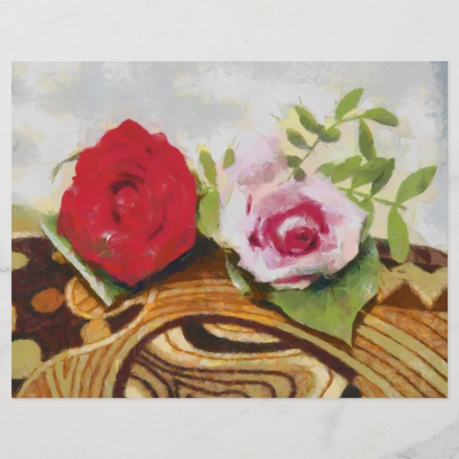 2 rozen schilderij (Voorkant)