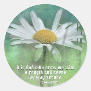 2 Samuel 22:33 Het is God die mij krachtig bewapen Ronde Sticker
