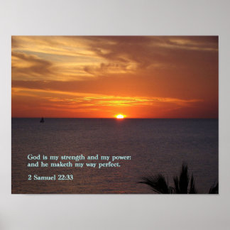 2 Samuel 22:33 Sunset Poster