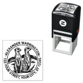 2 Schattigee Meerkats Standing #1 Naam Retouradres Zelfinktende Stempel (In situ)