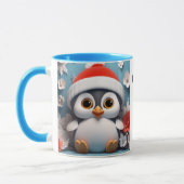 2 Schattigee pinguïns Voeg naam toe Kerstcadeau Mok (Links)