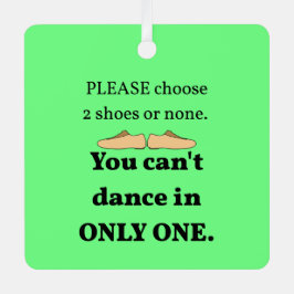 2 schoenen of geen kerstgroen metalen ornament