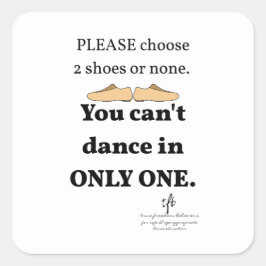 2 schoenen of geen wit vierkante sticker