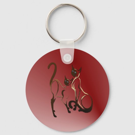 2 Siamese Katten Sleutelhanger (Voorkant)