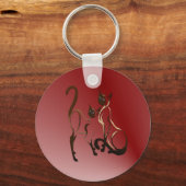 2 Siamese Katten Sleutelhanger (Voorkant)