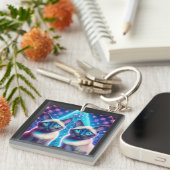 2 Siamese Kittens poseren met kerstboom Sleutelhanger (Voorkant Rechts)