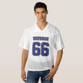 2 Side NAVY BLUE GRAY WHITE Mannen Football Jersey (Voorkant volledig)