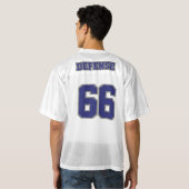 2 Side NAVY BLUE GRAY WHITE Mannen Football Jersey (Achterkant volledig)