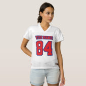 2 Side RED NAVY BLUE WHITE Womens Sport Jersey (Voorkant volledig)