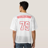 2 Side RED WHITE Mannen Football Jersey (Achterkant volledig)