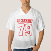 2 Side RED WHITE Mannen Football Jersey (Voorkant)