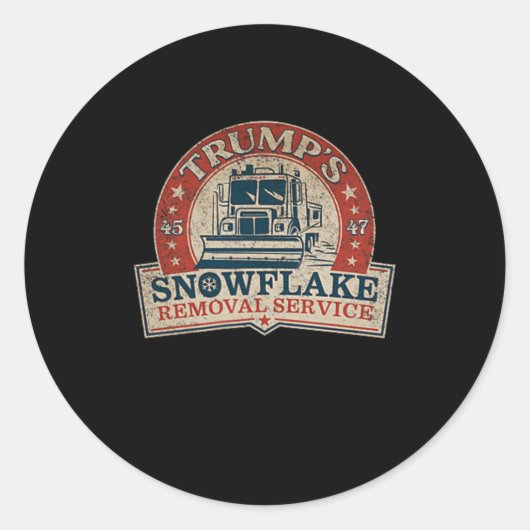 2 Side Trump's Snowflake Removal Service Funny Tru Ronde Sticker (Voorkant)