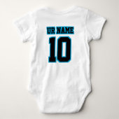 2 Side WIT ZWART BLAUW Bodysuit Football Jersey (Achterkant)