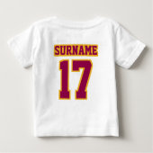 2 Side WIT ZWART BOURGONDIË GOUD 3/4 Sleeve Raglan (Achterkant)