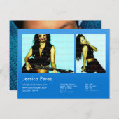 2-Sided Actor & model 2 Shot Blue Headshot Comp Briefkaart (Voorkant / Achterkant)