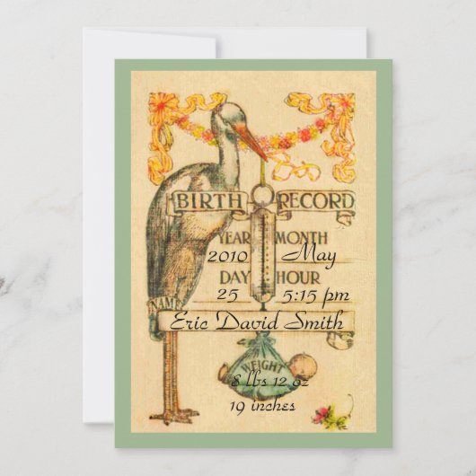 2 Sided Green  Style Announance Aankondiging (Voorkant)