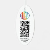 2 Sided Logo & QR Code Business Promooval Metalen Ornament (Voorkant links)