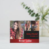 2 Single Headshot Comp-kaarten - Modelhoofdfoto's Briefkaart (Staand voorkant)