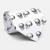 2 Skulls White Stropdas (Opgerold)