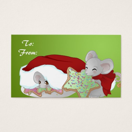 2 souris de Noël tag cadeau (Devant)
