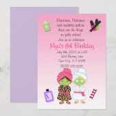 2 Spas Beauté Girls Beauté Anniversaire Invitation (Devant / Derrière)