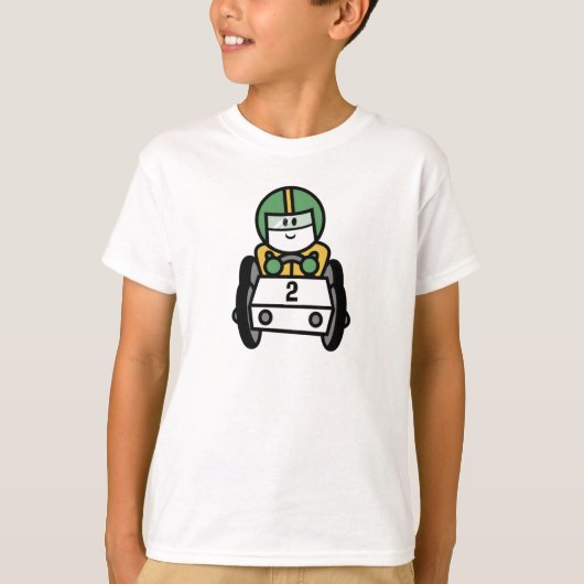 2 T-shirts d'enfants de voiture de course (Devant)
