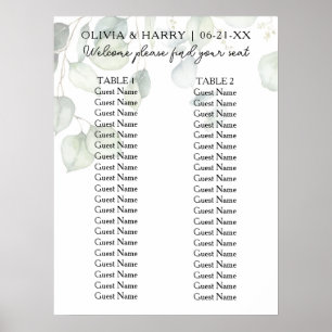 2 Tableau Aquarelle Ecalyptus Mariage